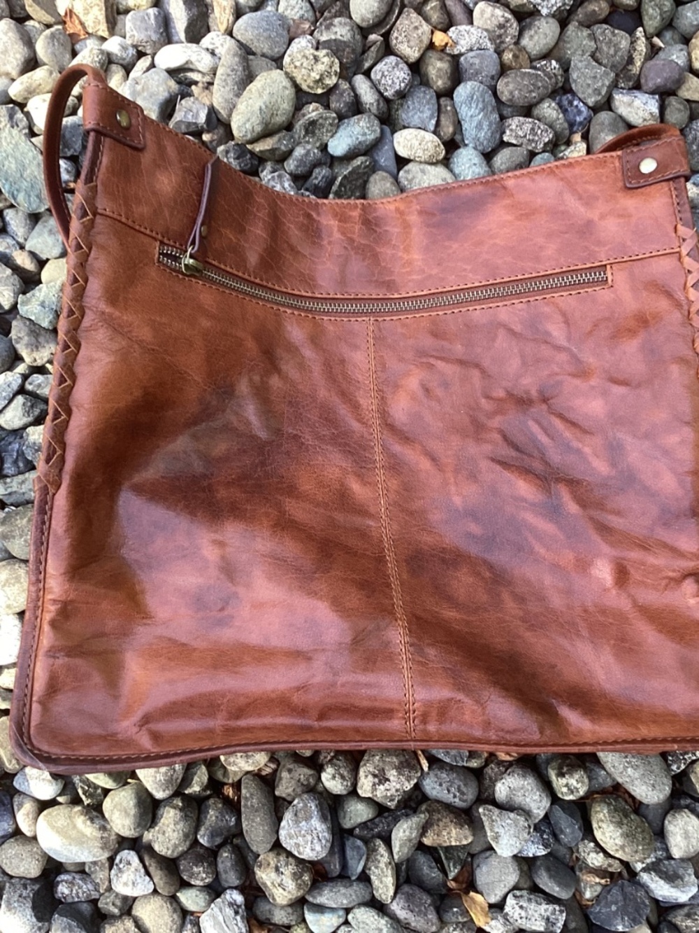 Beautiful Born Distressed Coloring Genuine Thick Leather Tote Handbag 🦋 - Picture 10 of 12